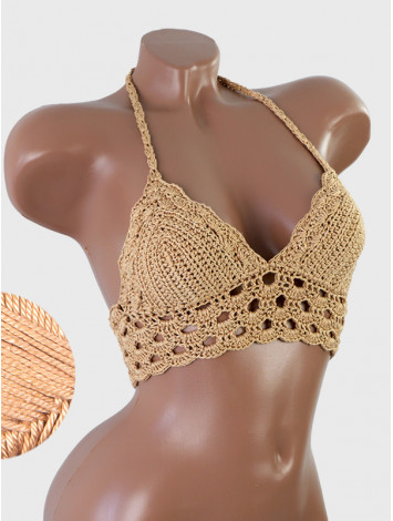 Mystical Mermaid Serenade: Oriental Pearl - Crochet Bikini Top