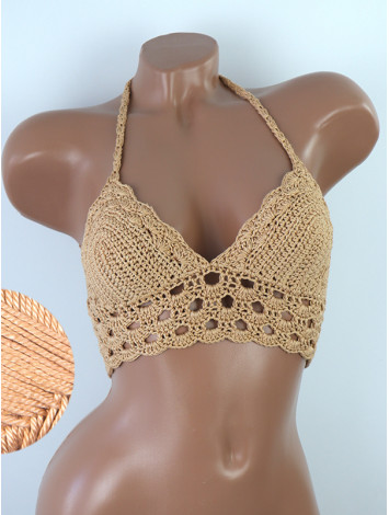 Mystical Mermaid Serenade: Oriental Pearl - Crochet Bikini Top