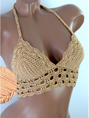 Mystical Mermaid Serenade: Oriental Pearl - Crochet Bikini Top