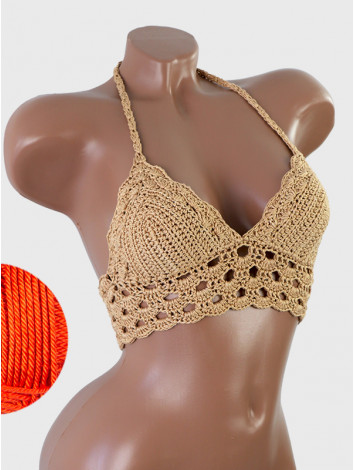 Mystical Mermaid Serenade: Oriental Pearl - Crochet Bikini Top
