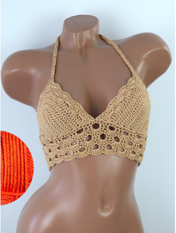 Mystical Mermaid Serenade: Oriental Pearl - Crochet Bikini Top