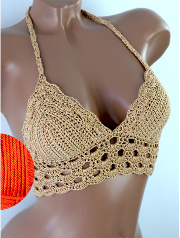 Mystical Mermaid Serenade: Oriental Pearl - Crochet Bikini Top