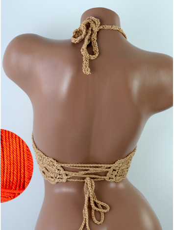 Mystical Mermaid Serenade: Oriental Pearl - Crochet Bikini Top