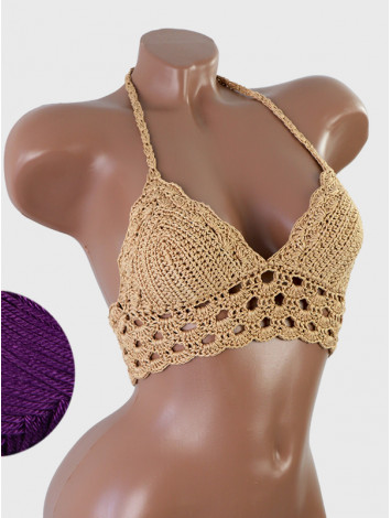 Mystical Mermaid Serenade: Oriental Pearl - Crochet Bikini Top