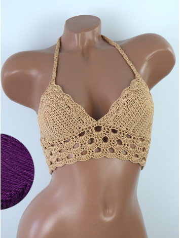 Mystical Mermaid Serenade: Oriental Pearl - Crochet Bikini Top