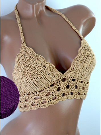 Mystical Mermaid Serenade: Oriental Pearl - Crochet Bikini Top