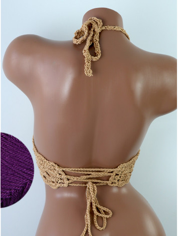 Mystical Mermaid Serenade: Oriental Pearl - Crochet Bikini Top