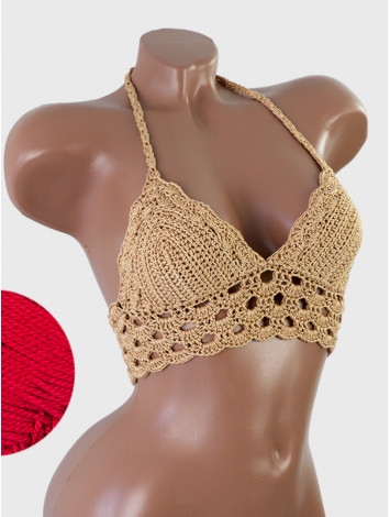 Mystical Mermaid Serenade: Oriental Pearl - Crochet Bikini Top