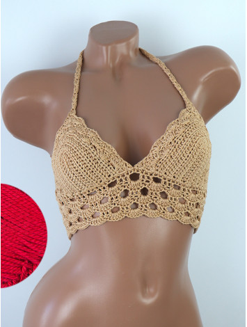 Mystical Mermaid Serenade: Oriental Pearl - Crochet Bikini Top
