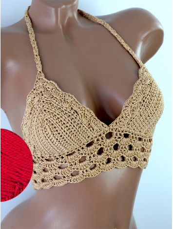 Mystical Mermaid Serenade: Oriental Pearl - Crochet Bikini Top