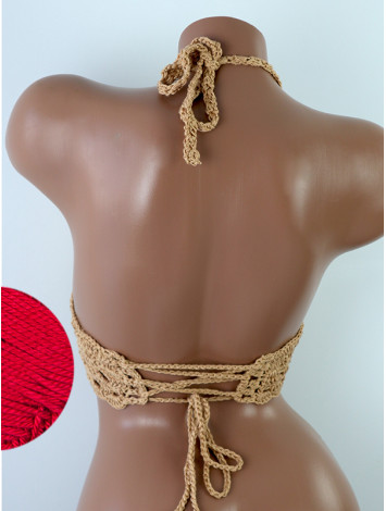 Mystical Mermaid Serenade: Oriental Pearl - Crochet Bikini Top
