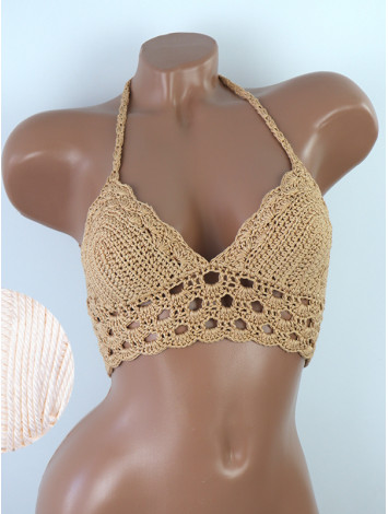 Mystical Mermaid Serenade: Oriental Pearl - Crochet Bikini Top