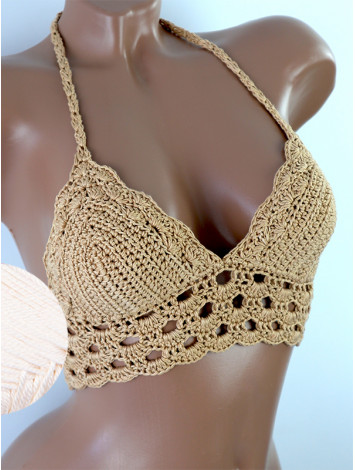 Mystical Mermaid Serenade: Oriental Pearl - Crochet Bikini Top
