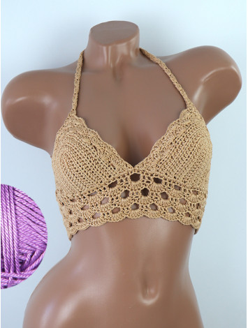 Mystical Mermaid Serenade: Oriental Pearl - Crochet Bikini Top
