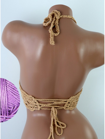 Mystical Mermaid Serenade: Oriental Pearl - Crochet Bikini Top