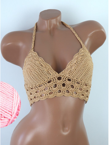 Mystical Mermaid Serenade: Oriental Pearl - Crochet Bikini Top