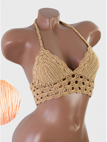 Mystical Mermaid Serenade: Oriental Pearl - Crochet Bikini Top