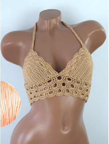 Mystical Mermaid Serenade: Oriental Pearl - Crochet Bikini Top