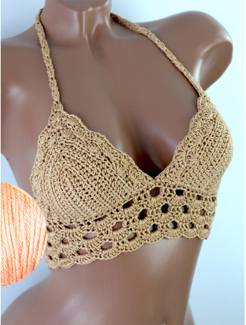 Mystical Mermaid Serenade: Oriental Pearl - Crochet Bikini Top