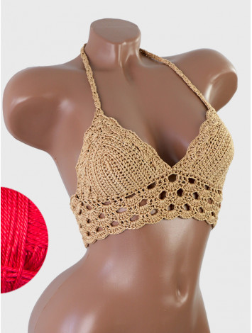 Mystical Mermaid Serenade: Oriental Pearl - Crochet Bikini Top