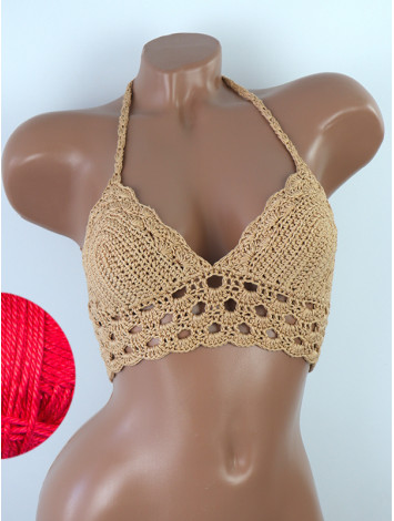 Mystical Mermaid Serenade: Oriental Pearl - Crochet Bikini Top