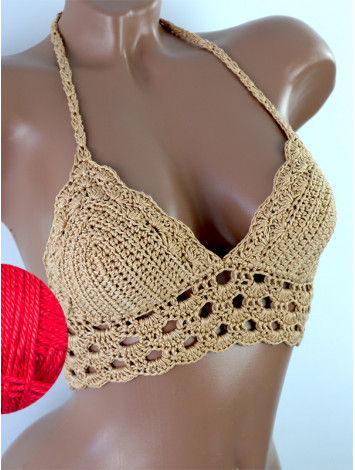 Mystical Mermaid Serenade: Oriental Pearl - Crochet Bikini Top