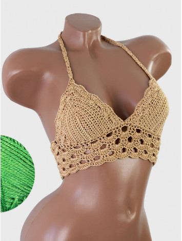 Mystical Mermaid Serenade: Oriental Pearl - Crochet Bikini Top