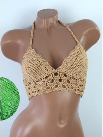 Mystical Mermaid Serenade: Oriental Pearl - Crochet Bikini Top