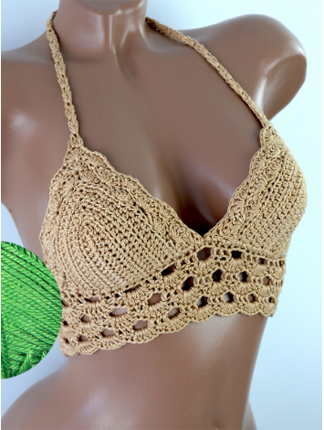 Mystical Mermaid Serenade: Oriental Pearl - Crochet Bikini Top