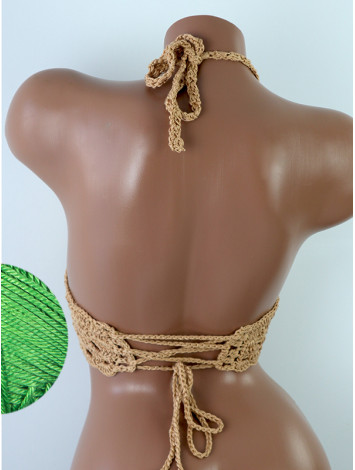 Mystical Mermaid Serenade: Oriental Pearl - Crochet Bikini Top