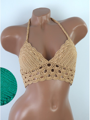 Mystical Mermaid Serenade: Oriental Pearl - Crochet Bikini Top