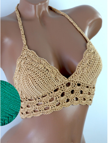 Mystical Mermaid Serenade: Oriental Pearl - Crochet Bikini Top