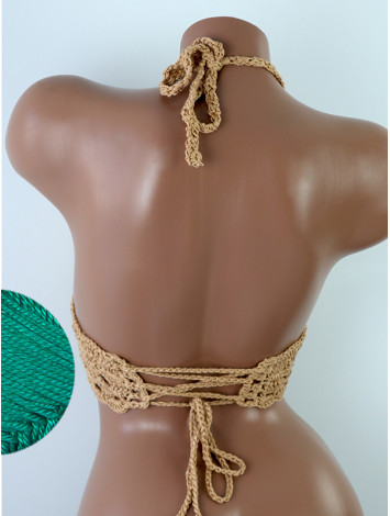 Mystical Mermaid Serenade: Oriental Pearl - Crochet Bikini Top