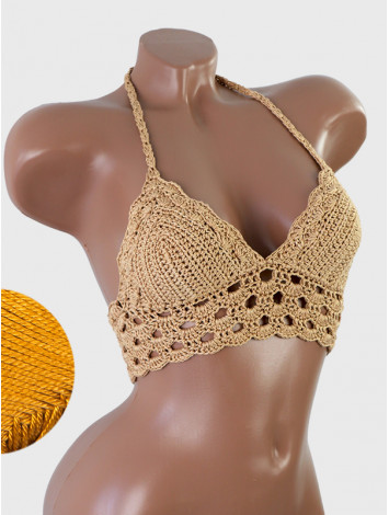 Mystical Mermaid Serenade: Oriental Pearl - Crochet Bikini Top
