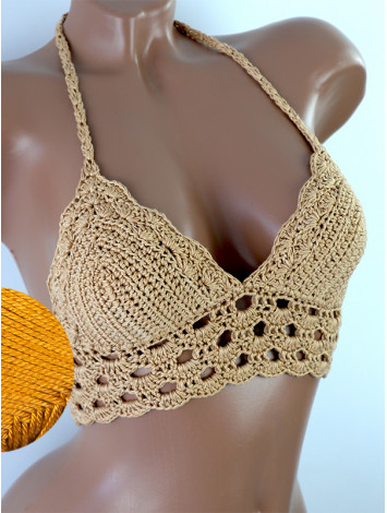 Mystical Mermaid Serenade: Oriental Pearl - Crochet Bikini Top