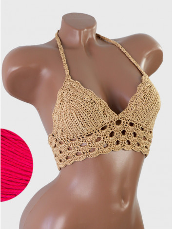 Mystical Mermaid Serenade: Oriental Pearl - Crochet Bikini Top