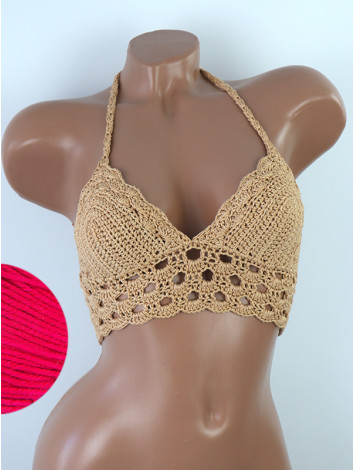 Mystical Mermaid Serenade: Oriental Pearl - Crochet Bikini Top