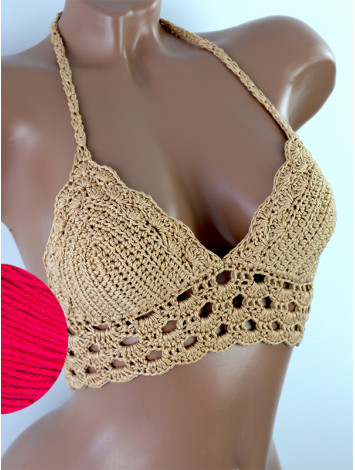 Mystical Mermaid Serenade: Oriental Pearl - Crochet Bikini Top