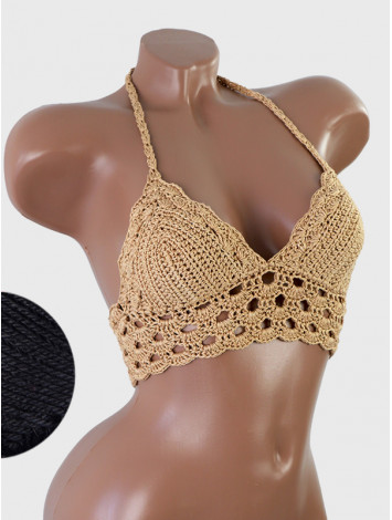 Mystical Mermaid Serenade: Oriental Pearl - Crochet Bikini Top