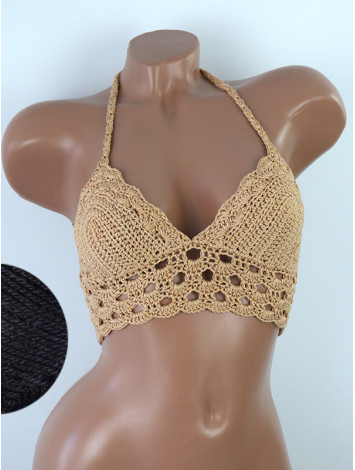 Mystical Mermaid Serenade: Oriental Pearl - Crochet Bikini Top