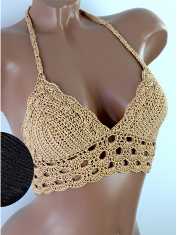 Mystical Mermaid Serenade: Oriental Pearl - Crochet Bikini Top
