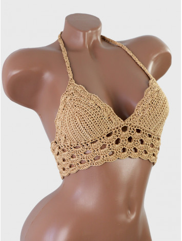 Mystical Mermaid Serenade: Oriental Pearl - Crochet Bikini Top