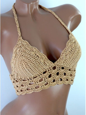 Mystical Mermaid Serenade: Oriental Pearl - Crochet Bikini Top