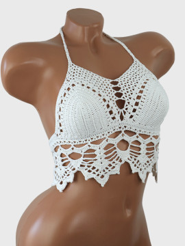 Stellar Lace Reverie: Galactic Enigmatic - Crochet Bikini Top