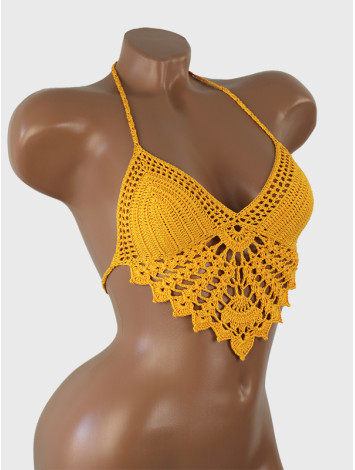 Sun Deity: Gleam in the Darkness - Crochet Bikini Top